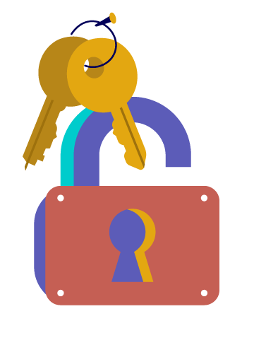 Security Padlock And Key Symbols